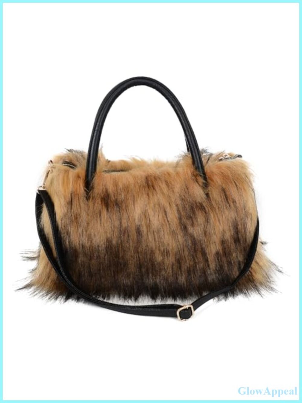 Faux Fur Shoulder Bag Satchel with Strap